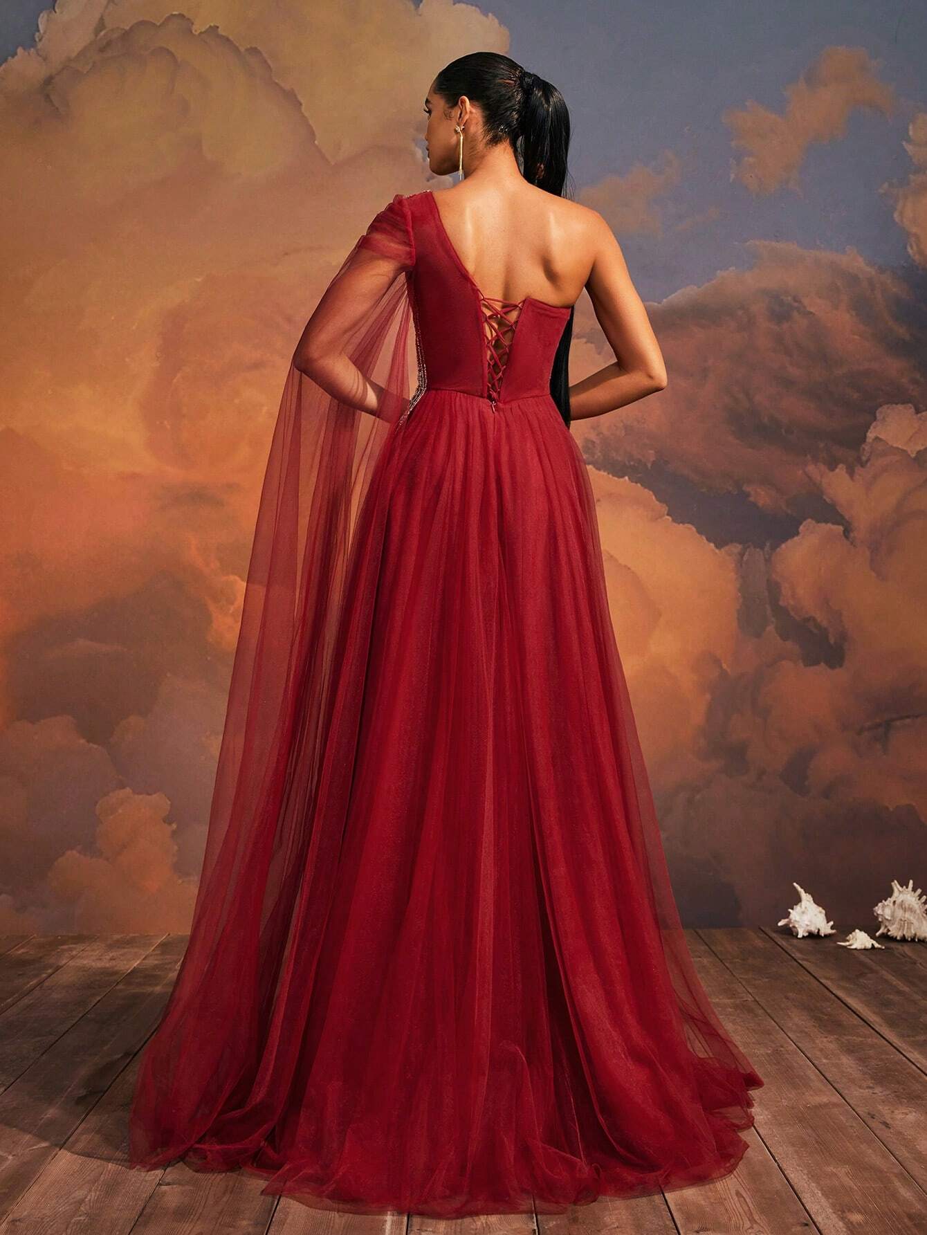 VIPGIRL VIPGIRL Elegant Long Sequined Mesh Evening Gown For Women