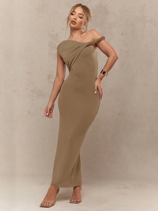 MISSGUIDED Elegant Off-Shoulder Midaxi Dress Bodycon