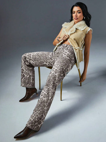 Women Clothes, Blue Wide-Leg '90s Jeans With Rhinestone, Denim