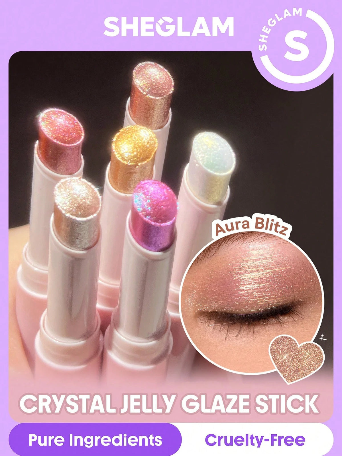 SHEGLAM Crystal Jelly Glaze Stick-Aura Blitz Valentine'S Day Decor Love Gift