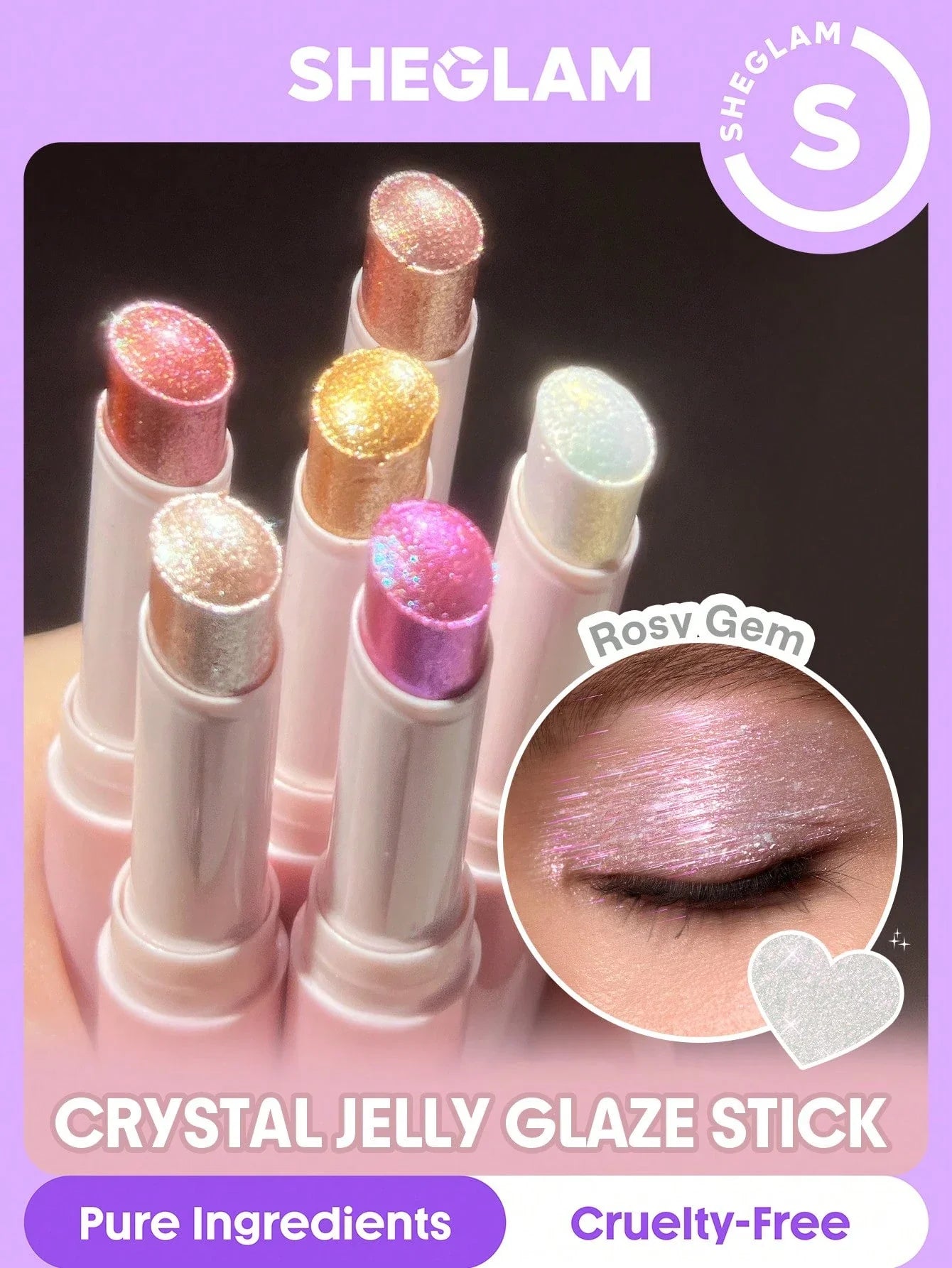 SHEGLAM Crystal Jelly Glaze Stick-Aura Blitz Valentine'S Day Decor Love Gift