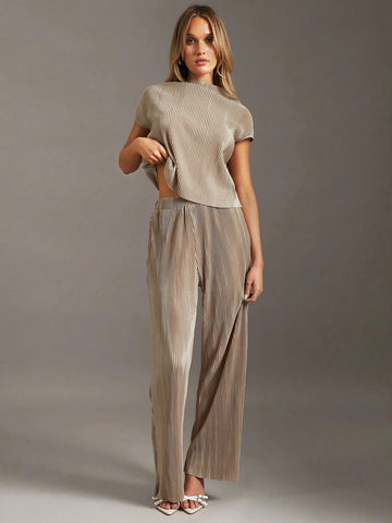 Essnce Women's Batwing Sleeve Top And Wide Leg Pants Set