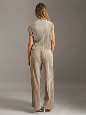 Essnce Women's Batwing Sleeve Top And Wide Leg Pants Set