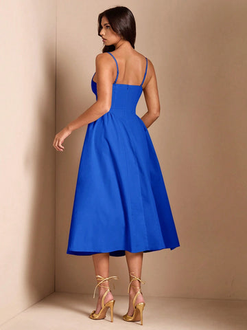 BAE Elegant Women Long Flowy Spaghetti Strap Dress