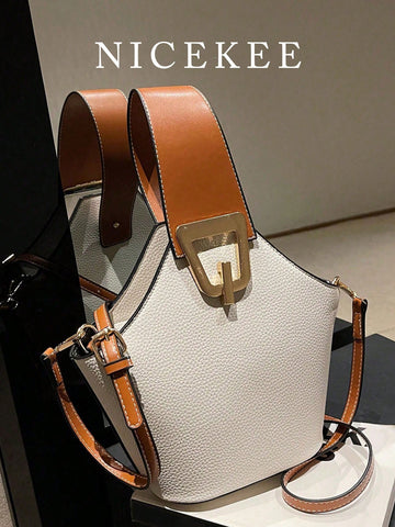 High Sense Bag Color Matching Handbag Cross-Body Bucket Bag