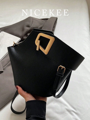 High Sense Bag Color Matching Handbag Cross-Body Bucket Bag