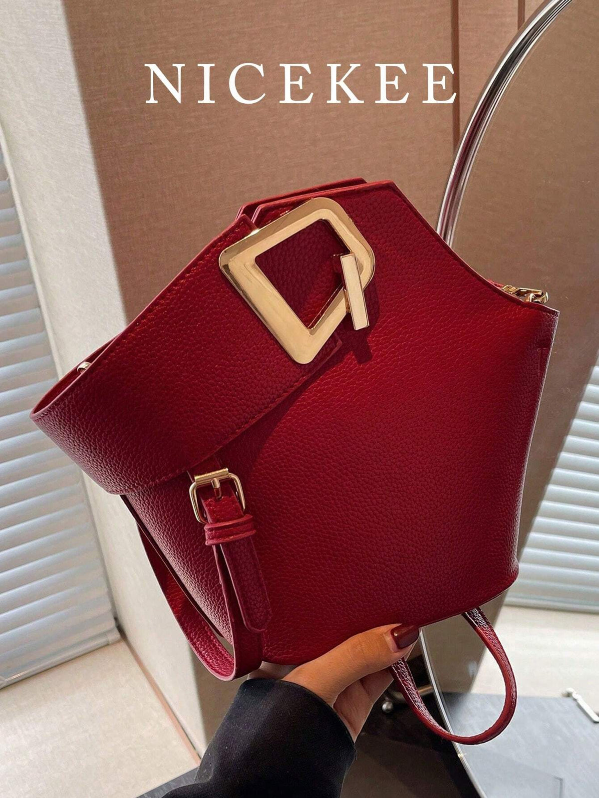 High Sense Bag Color Matching Handbag Cross-Body Bucket Bag