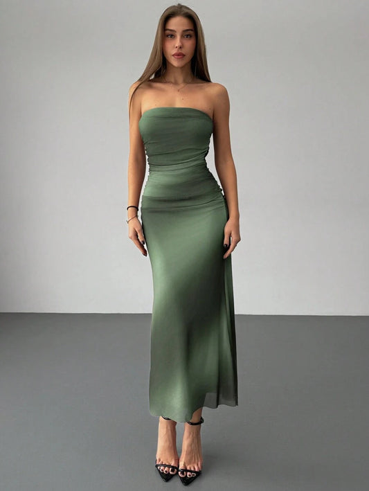 Women's Sexy Printed Strapless Tight Mini Sexy Tube Dress