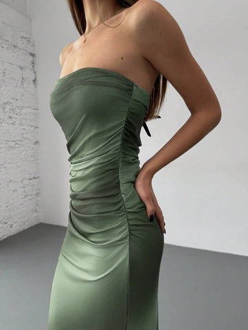 Women's Sexy Printed Strapless Tight Mini Sexy Tube Dress