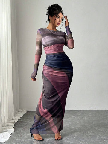 BAE Women's Tie-Dye Pleated Dress