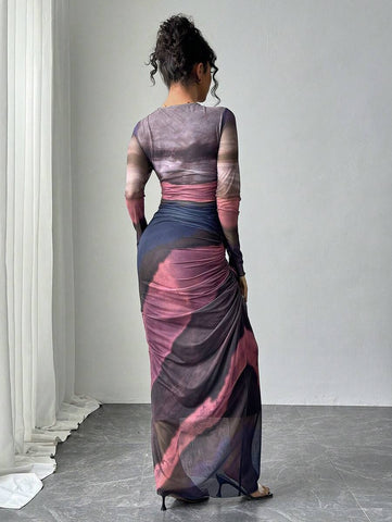 BAE Women's Tie-Dye Pleated Dress
