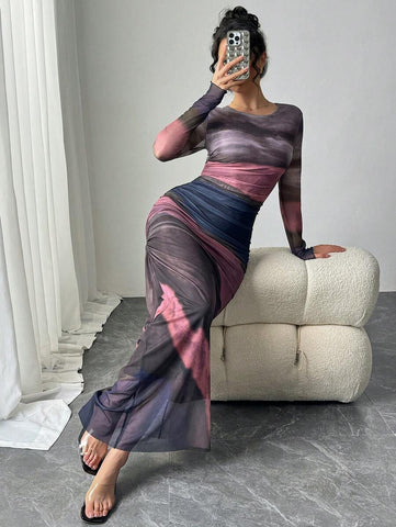 BAE Women's Tie-Dye Pleated Dress