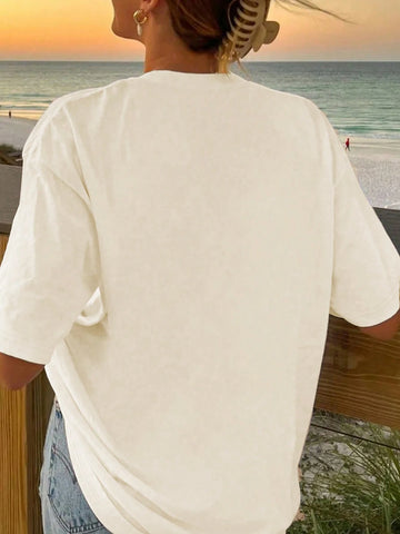 Funny Dog Pattern Print Oversize Ladies Short Sleeve Summer