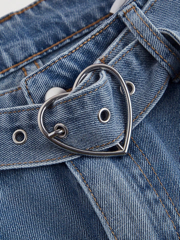 MOD Women's Belted Pocket Design Casual Jeans