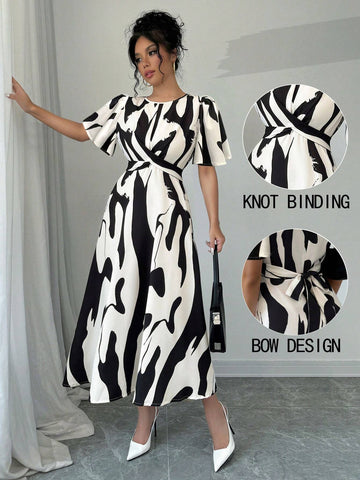 Twist Knot Strap Vacation Casual Dress