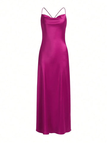 Aveloria Solid Tie Backless Cami Dress