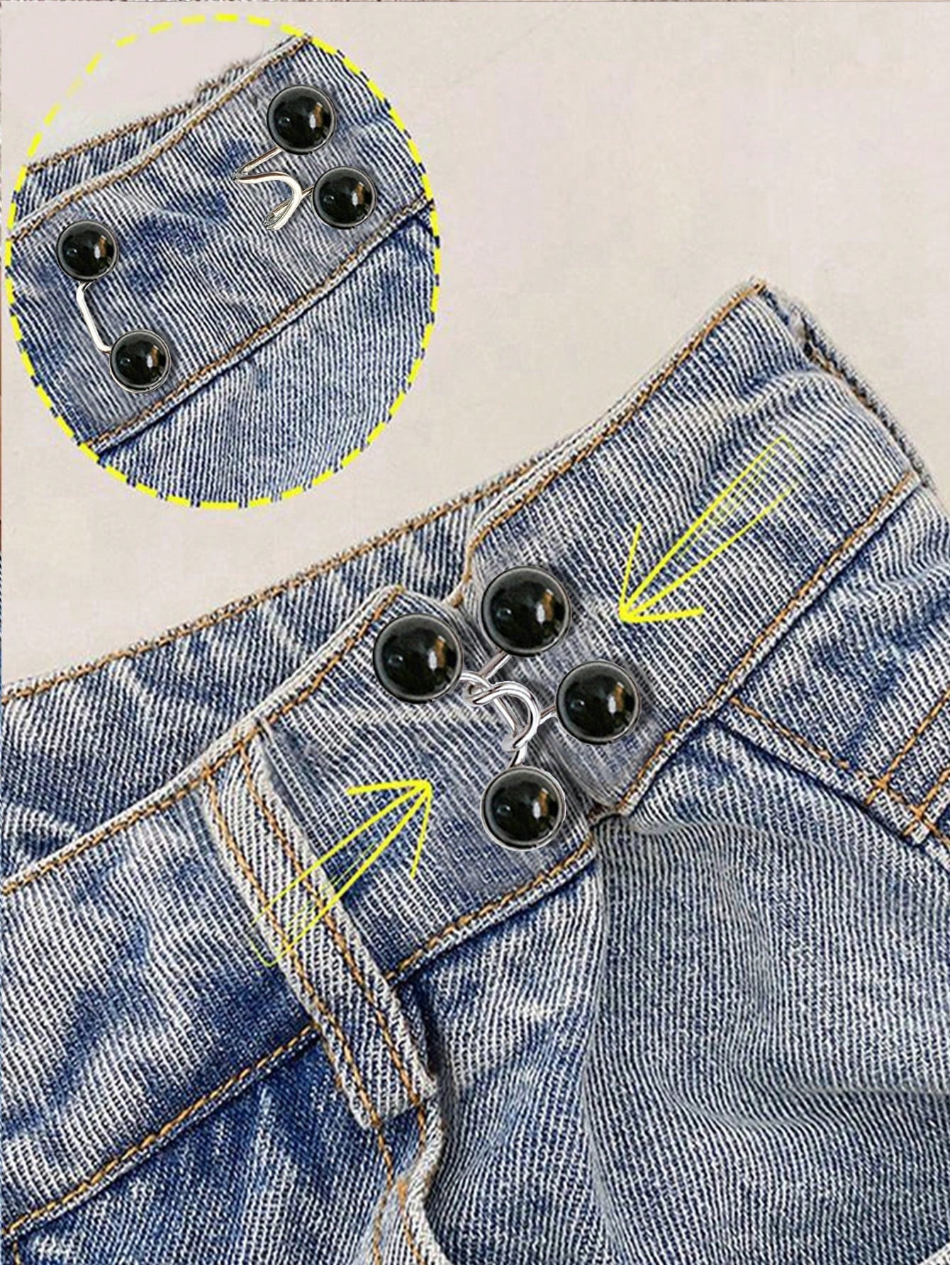 1Pc Invisible Adjustable Waist Reduction Buckle Pin (Without Cardboard)