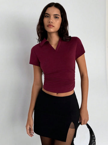 Essnce Women's V-Neck Short Sleeve T-Shirt