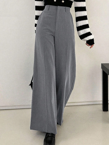 Women's Solid Color Wide Leg Loose Business Casual Pants