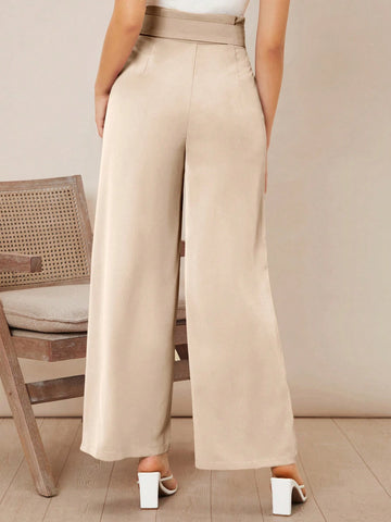 Firerie Solid Belted Wide Leg Pants