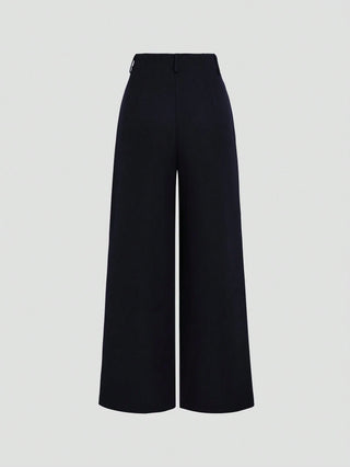 Crimp Pleated Wide-Leg Pants
