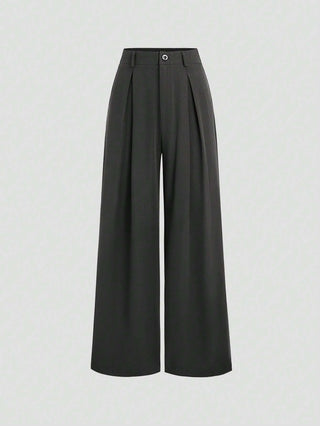 Crimp Pleated Wide-Leg Pants