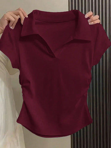 Essnce Women's V-Neck Short Sleeve T-Shirt