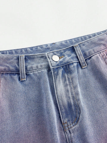 MOD Women's Cargo Pocket Pleated Loose Fit Casual Jeans
