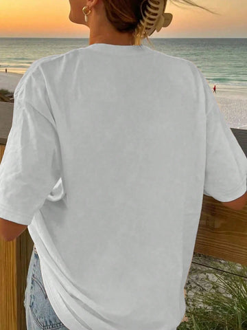 Funny Dog Pattern Print Oversize Ladies Short Sleeve Summer