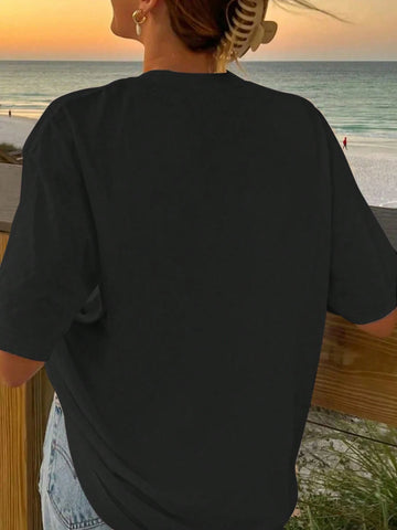 Funny Dog Pattern Print Oversize Ladies Short Sleeve Summer