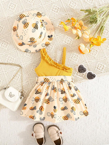 Elegant Baby Girl Houndstooth Plaid Embroidered Dress With Hat