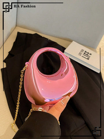 Acrylic Crescent Moon Box Shaped Handbag