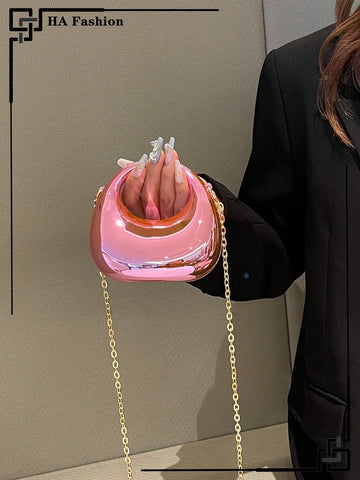 Acrylic Crescent Moon Box Shaped Handbag
