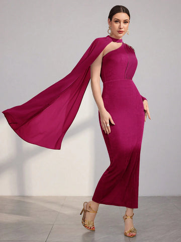 Modely Women's Bodycon Dress With Asymmetrical Neckline And Decorative Sequins