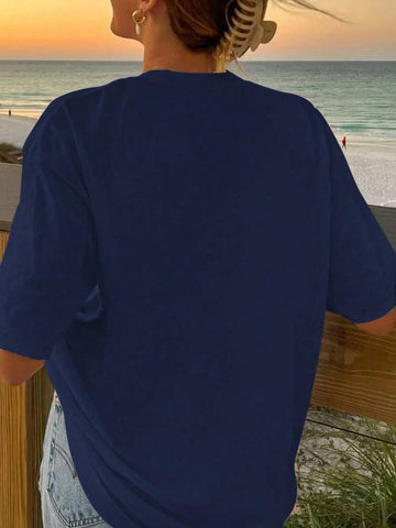 Funny Dog Pattern Print Oversize Ladies Short Sleeve Summer