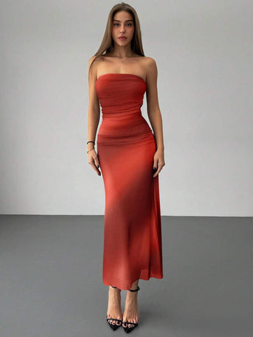 Women's Sexy Printed Strapless Tight Mini Sexy Tube Dress