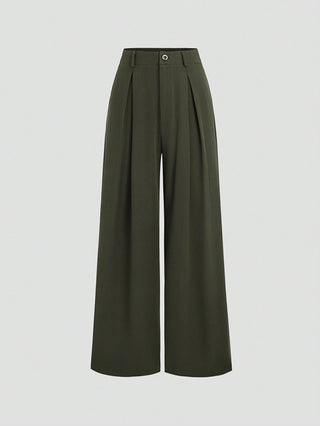 Crimp Pleated Wide-Leg Pants