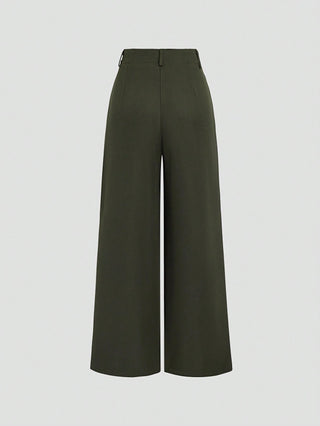 Crimp Pleated Wide-Leg Pants