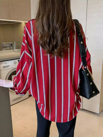 NAWLY Casual Striped Blouse For Women