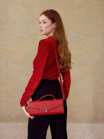 MOTF PREMIUM TEXTURED SQUARE TOP HANDLE BAG