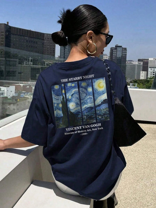 Women's Summer Personalized Letter Printed Pattern Round Neck T-Shirt