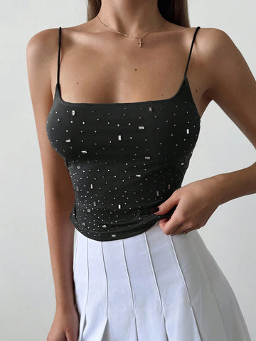 Elegant & Sexy Sequin Low-Cut Spaghetti Strap Party Top