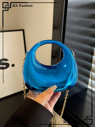 Acrylic Crescent Moon Box Shaped Handbag