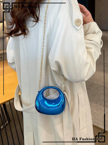 Acrylic Crescent Moon Box Shaped Handbag