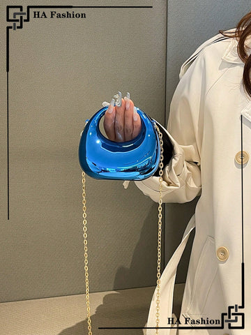 Acrylic Crescent Moon Box Shaped Handbag