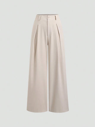 Crimp Pleated Wide-Leg Pants