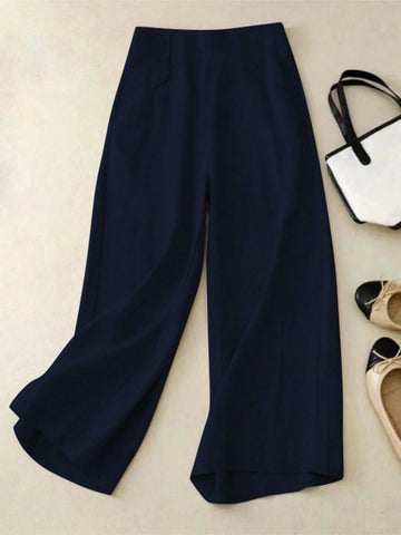 Women's Solid Color Casual Wide Leg Pants