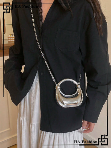 Acrylic Crescent Moon Box Shaped Handbag