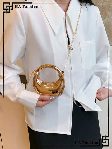 Acrylic Crescent Moon Box Shaped Handbag