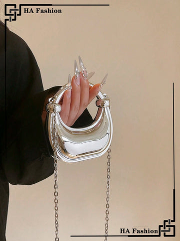 Acrylic Crescent Moon Box Shaped Handbag